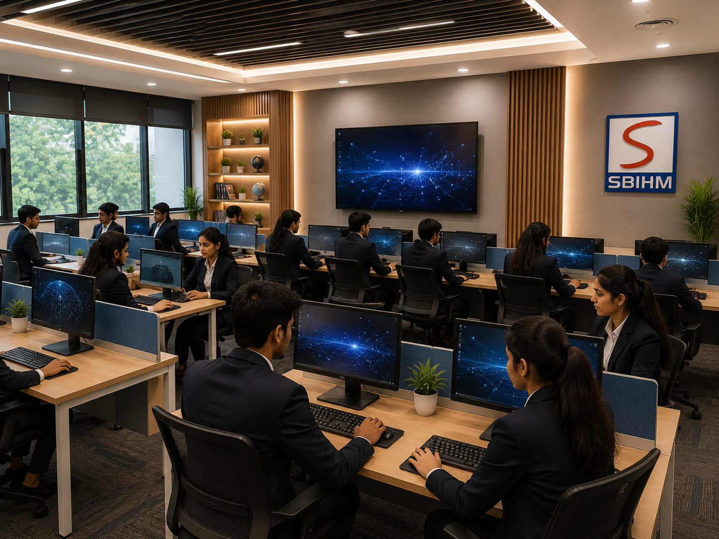 SBIHM digital technology lab for BBA students learning computer applications and management information systems